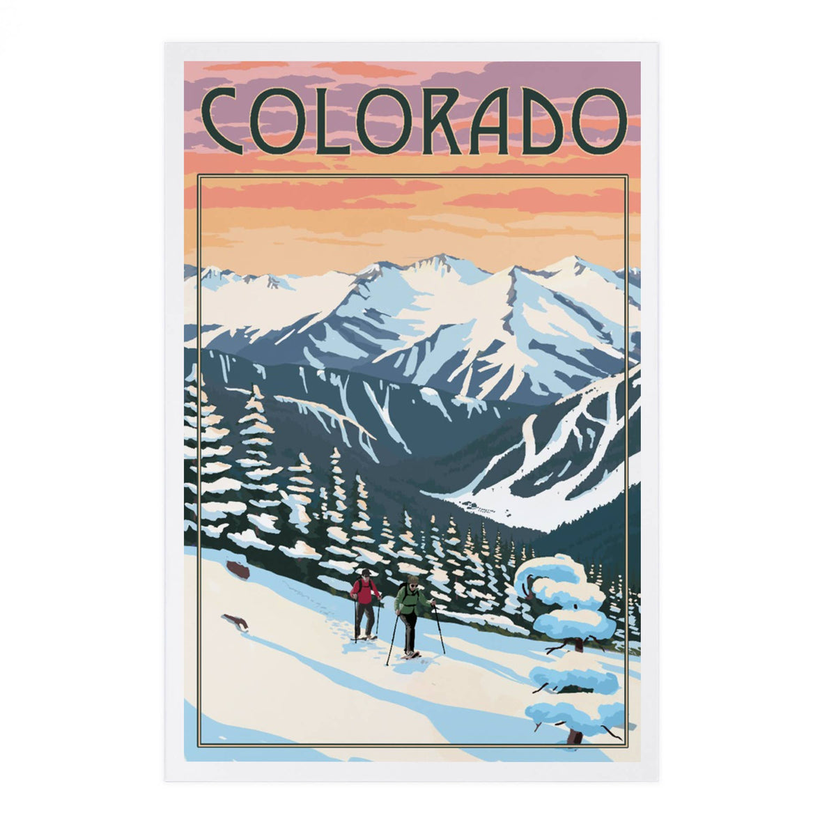 Colorado, Winter Snowshoers Postcard