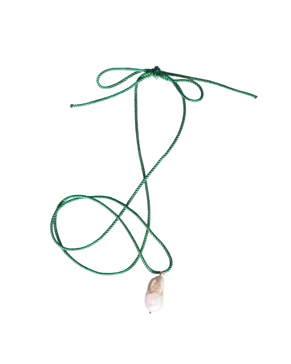 Rope Pearl Necklace, Sage Green
