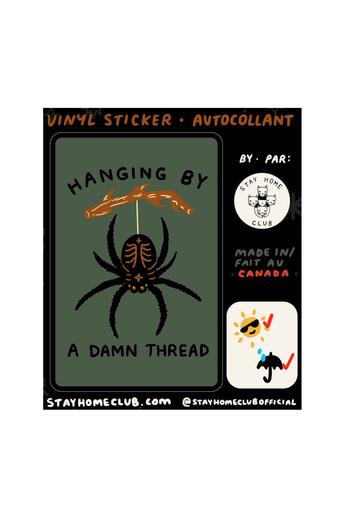 Hanging by a Thread Vinyl Sticker