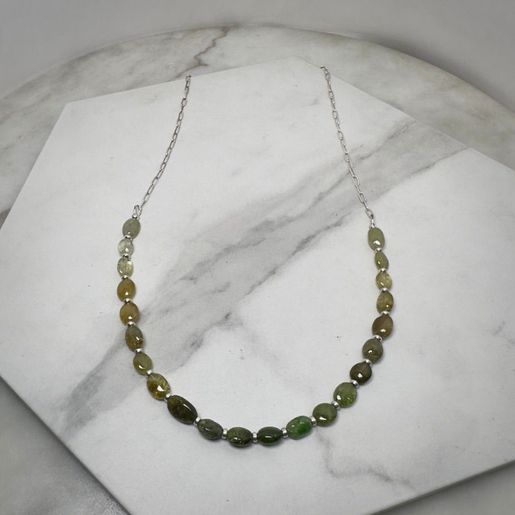 Green Garnet Beaded Necklace