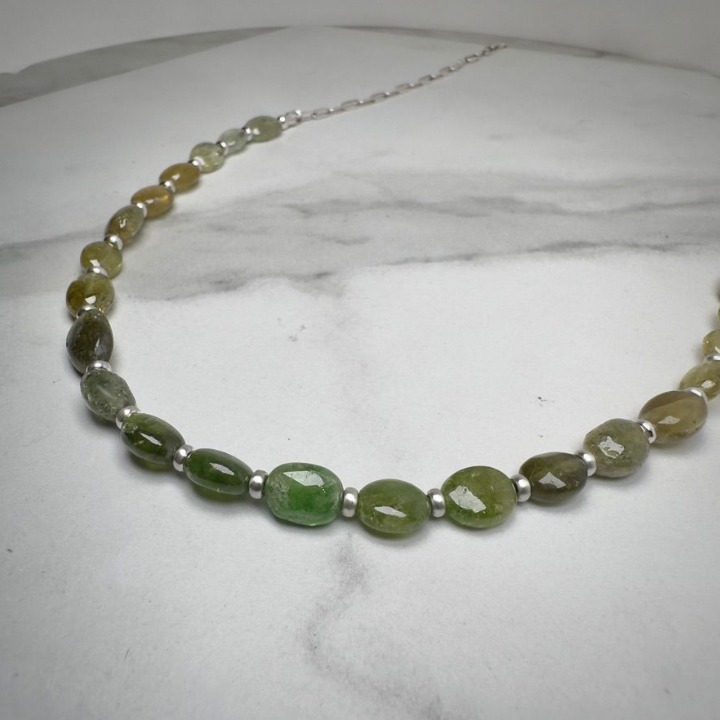 Green Garnet Beaded Necklace