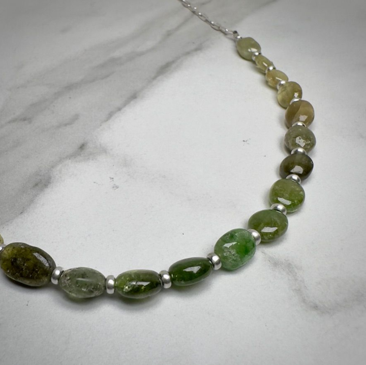 Green Garnet Beaded Necklace
