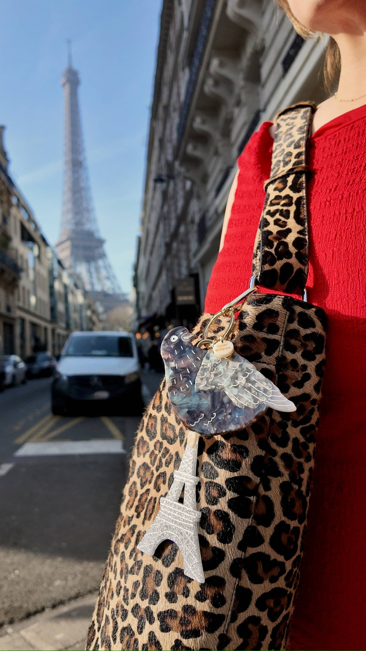 Hand-painted Eiffel Tower Bag Charm + Keychain