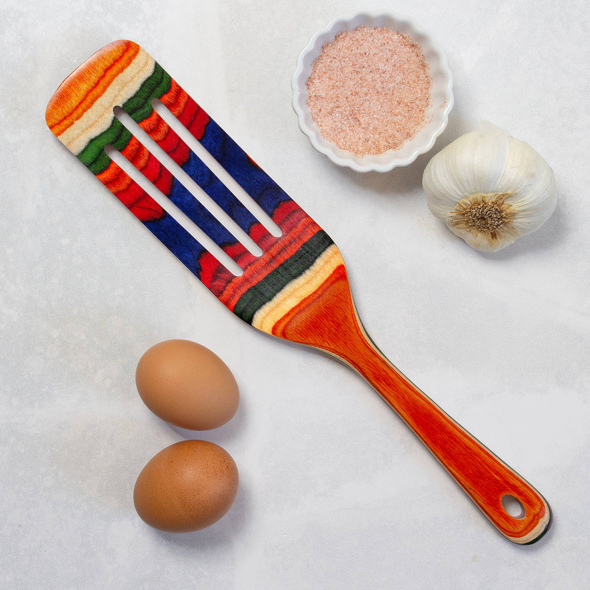 Baltique® Marrakesh Colorful Wooden Slotted Spurtle, 13"