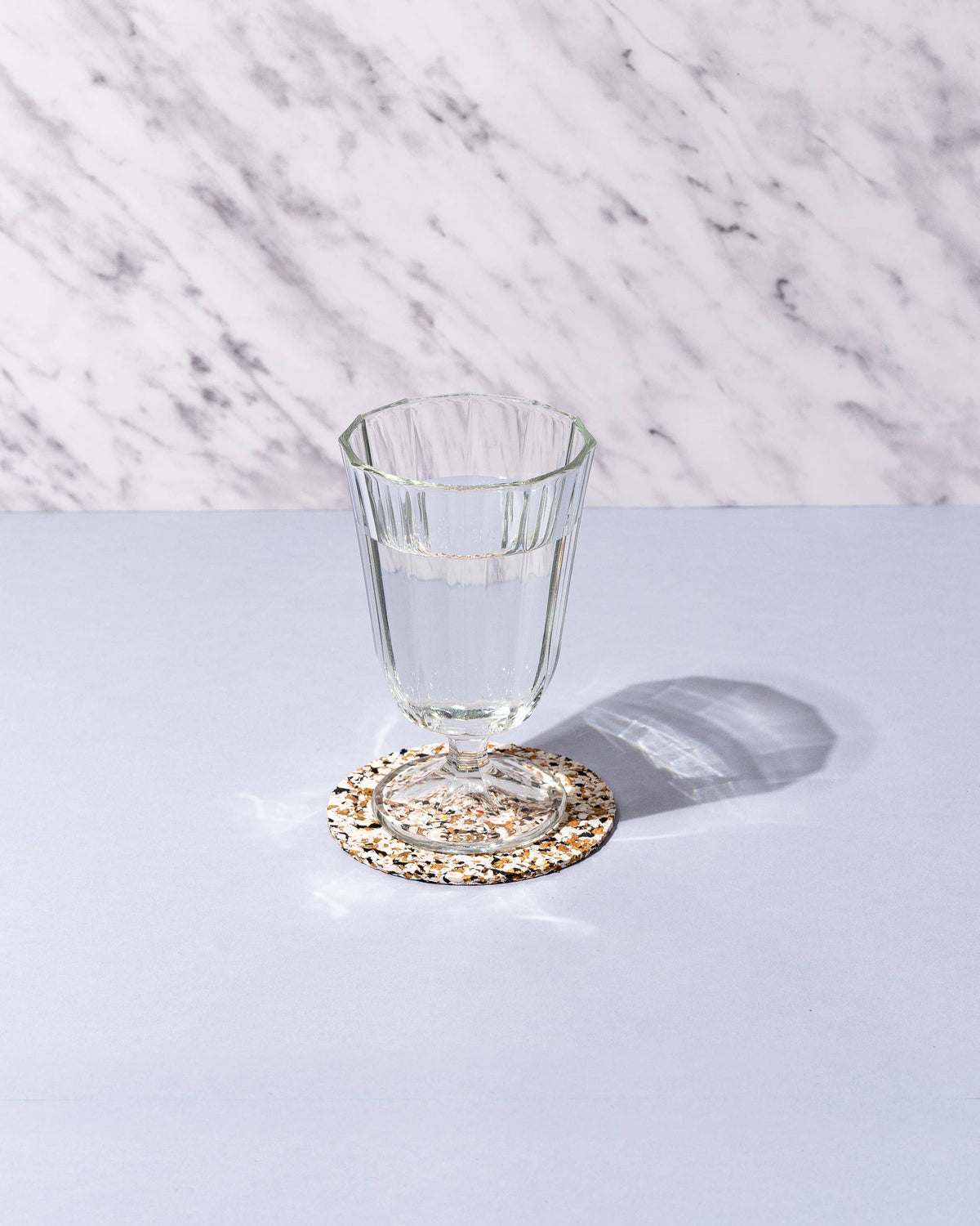 Speckled Round Cork Coasters - Black/Purple