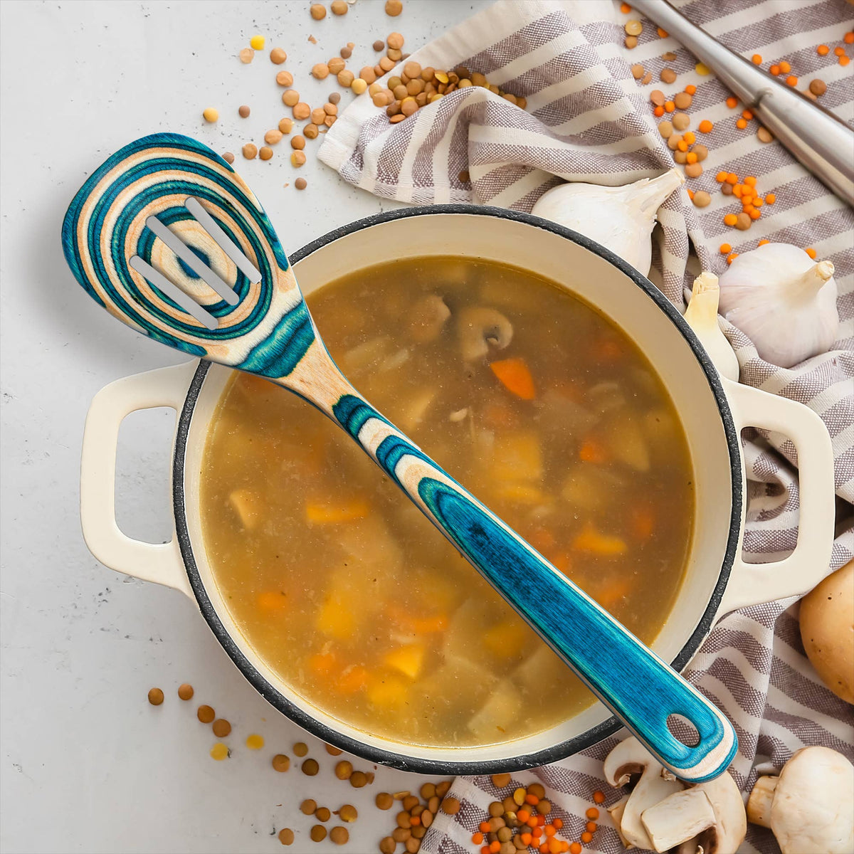 Baltique® Mykonos Colorful Wooden Slotted Spoon
