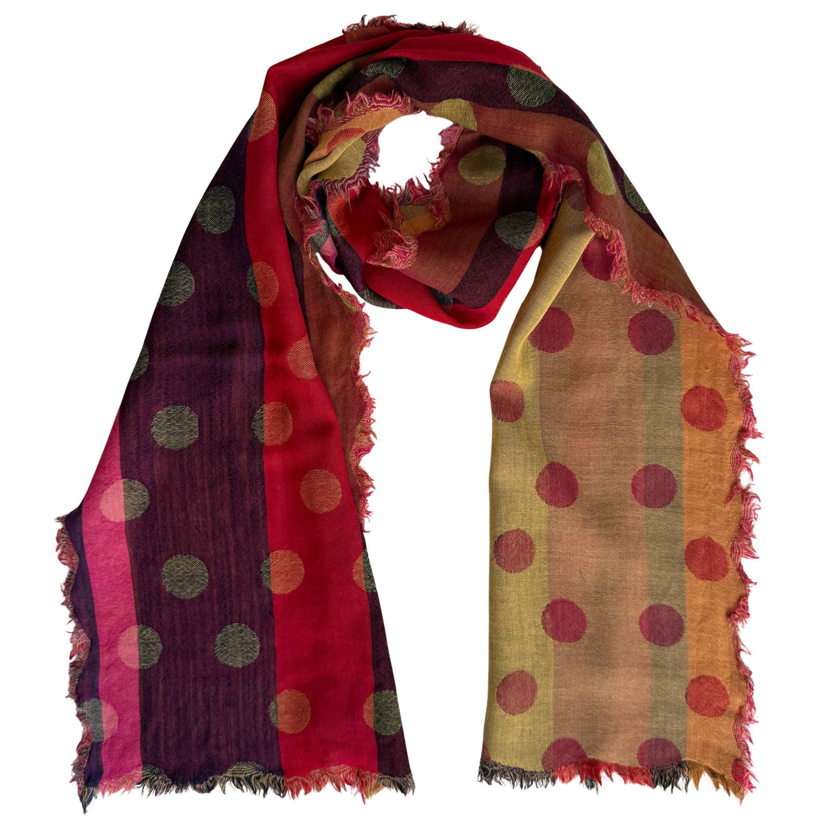 Polka Dot 100% Wool Scarf