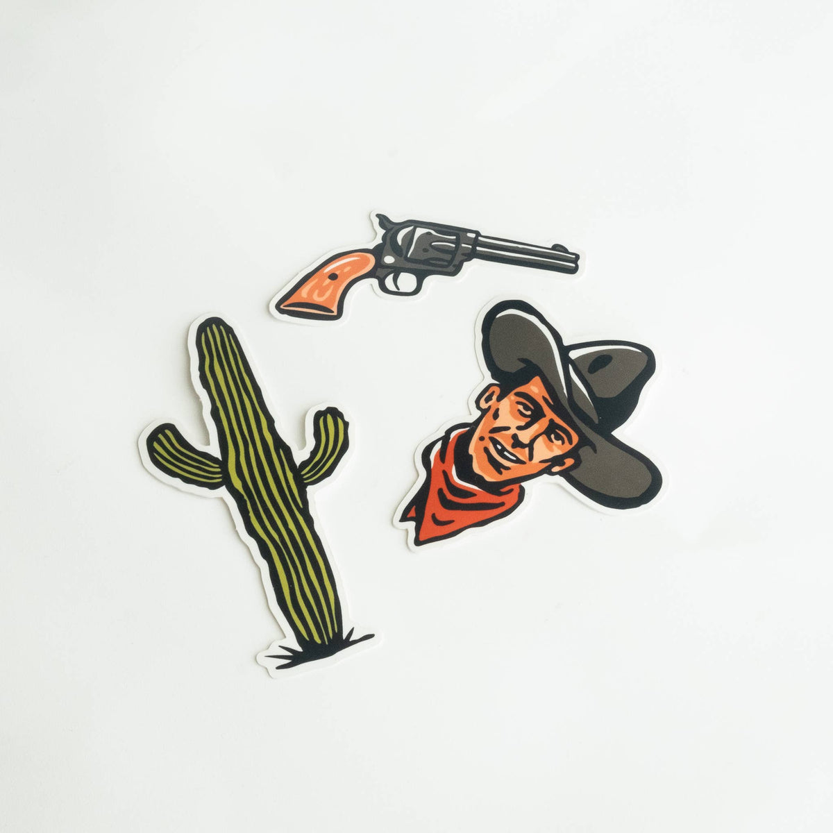 Old West Cowboy Vinyl Sticker Three Pack
