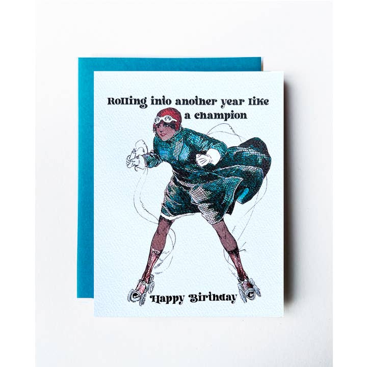 Roller Skating Birthday Card