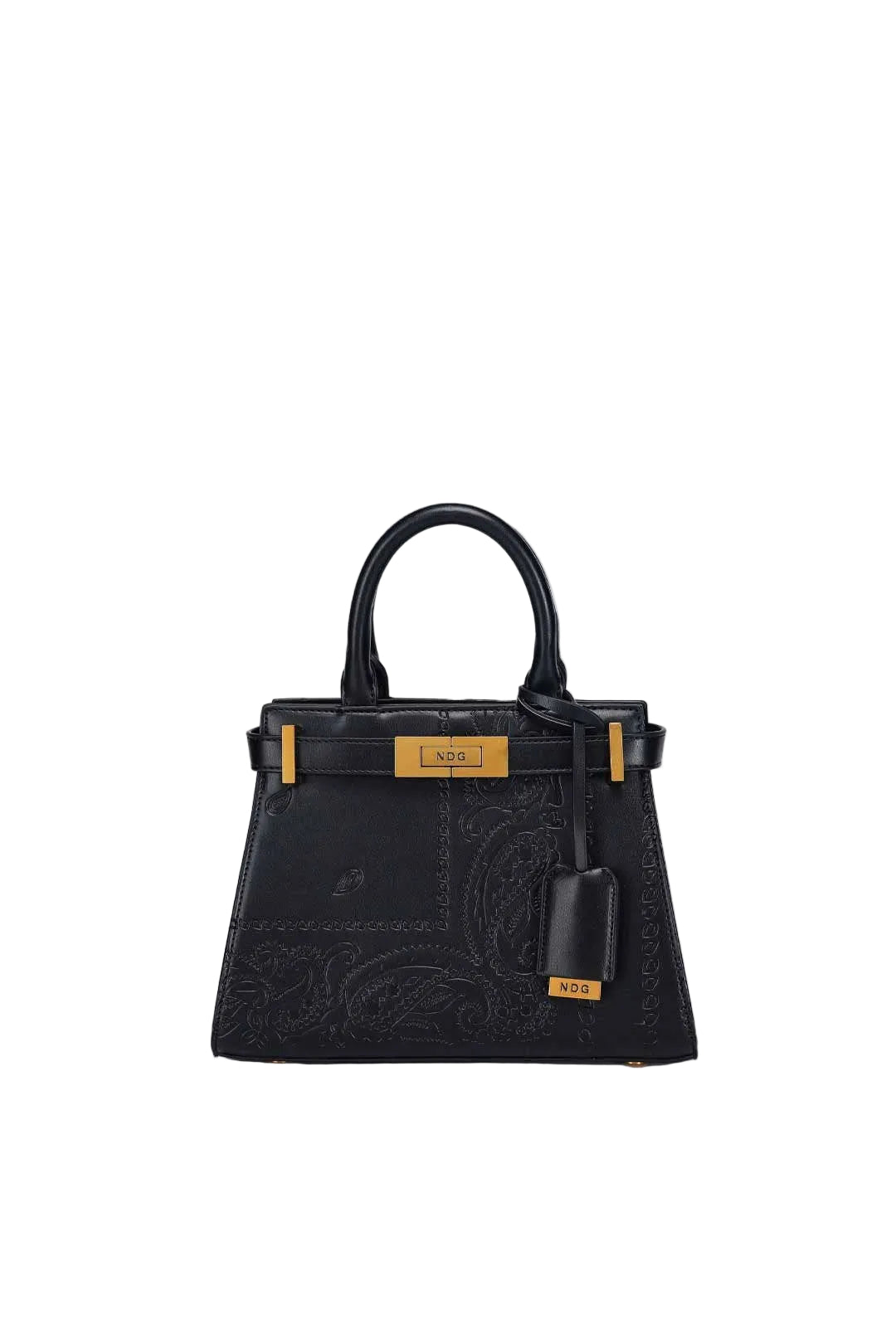 Jeanne 250MM Black Paisley Handbag