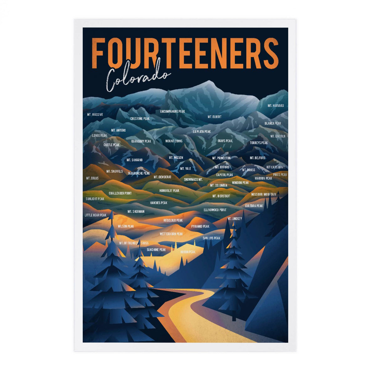 Colorado Fourteeners Postcard