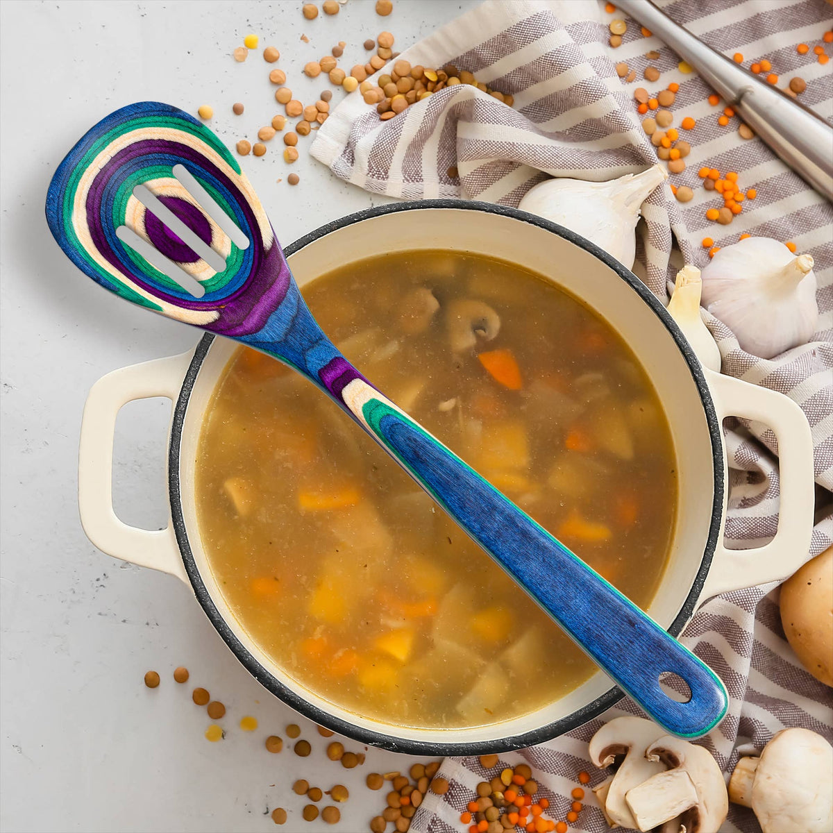 Baltique® Mumbai Colorful Wooden Slotted Spoon