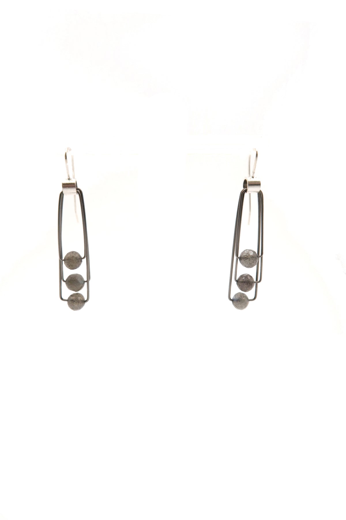 Triple Swing Labrodorite Silver Earrings