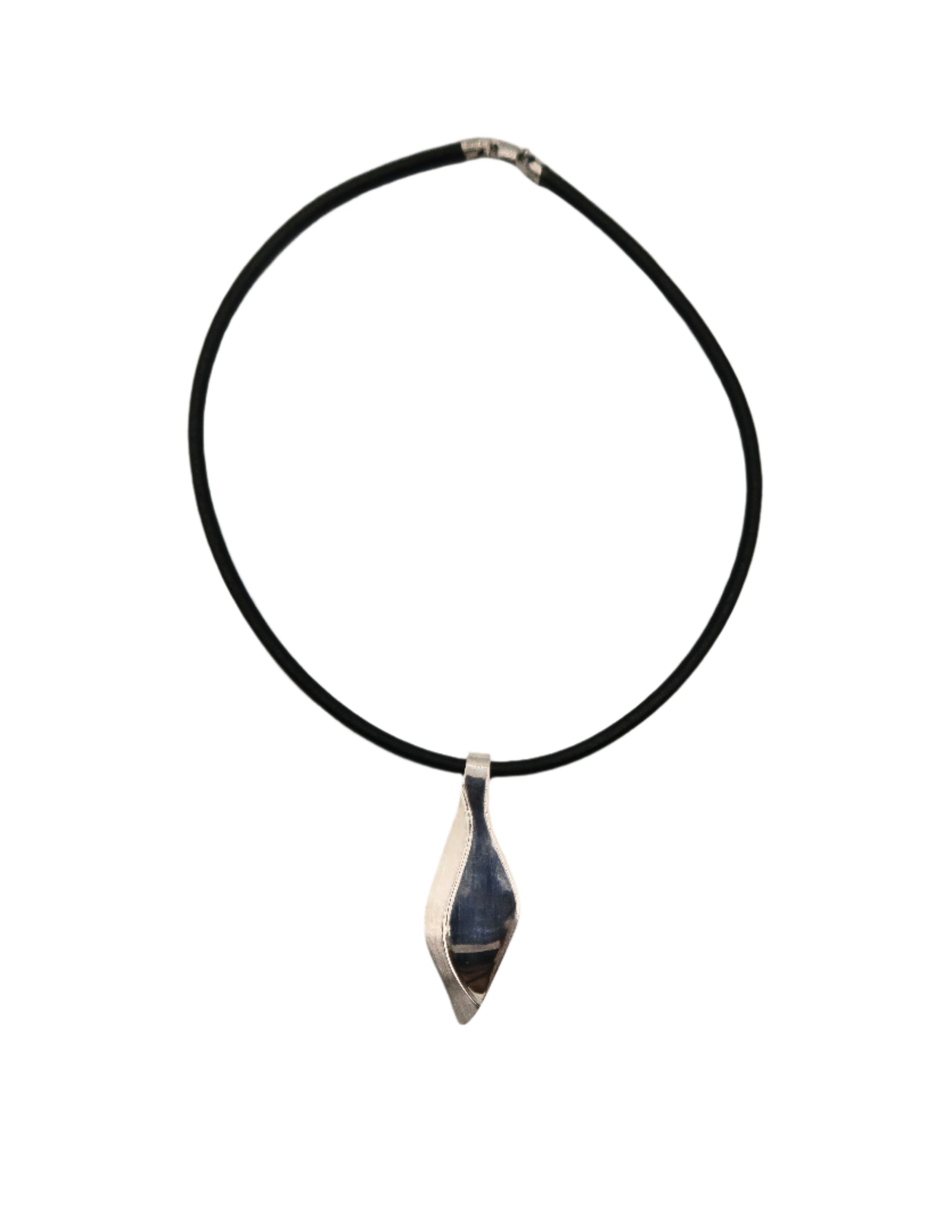 Necklace with a  silver leaf pendant 