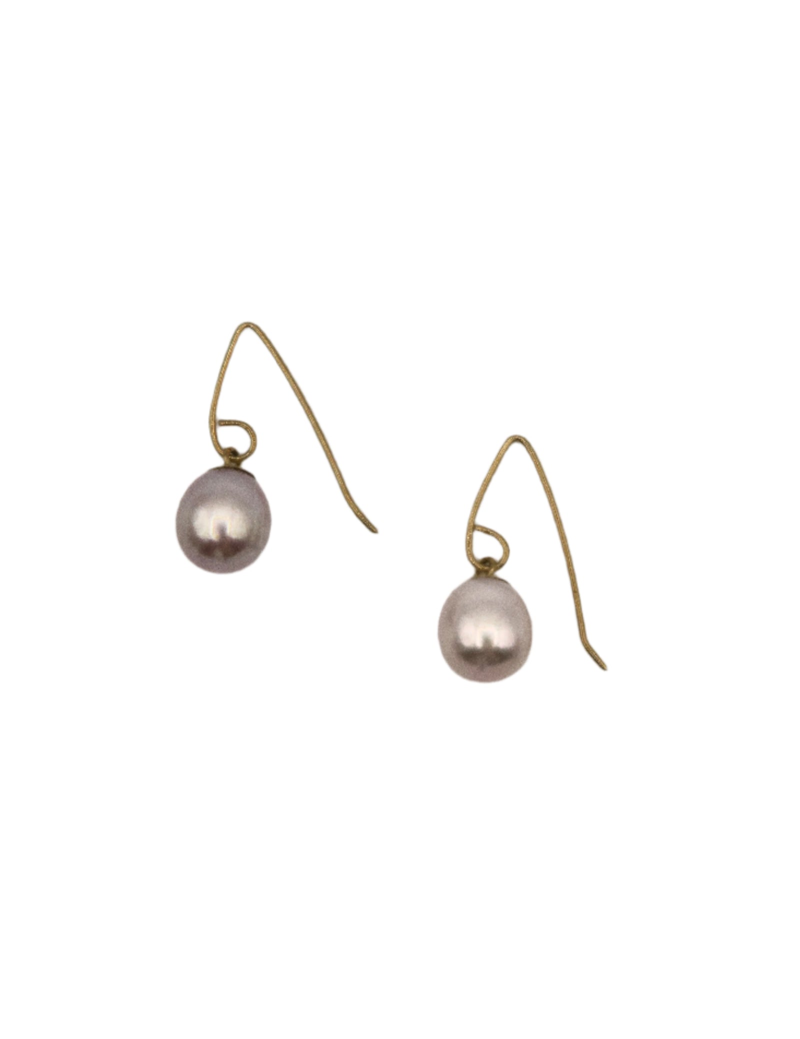 Pair of pearl earrings on a white background