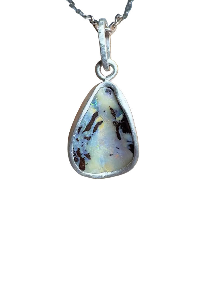 White Boulder Opal Necklace