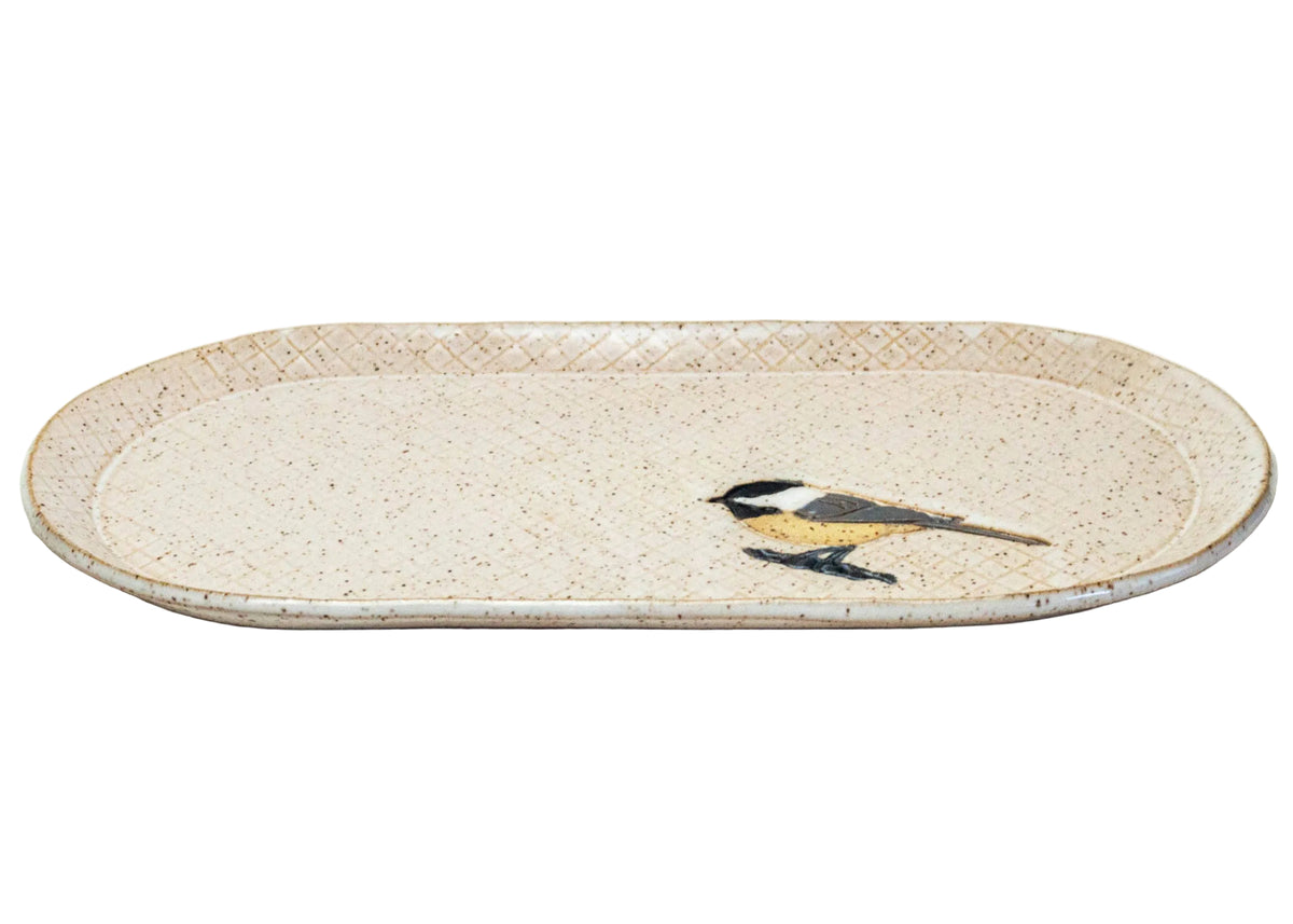 Chickadee Stoneware Platter
