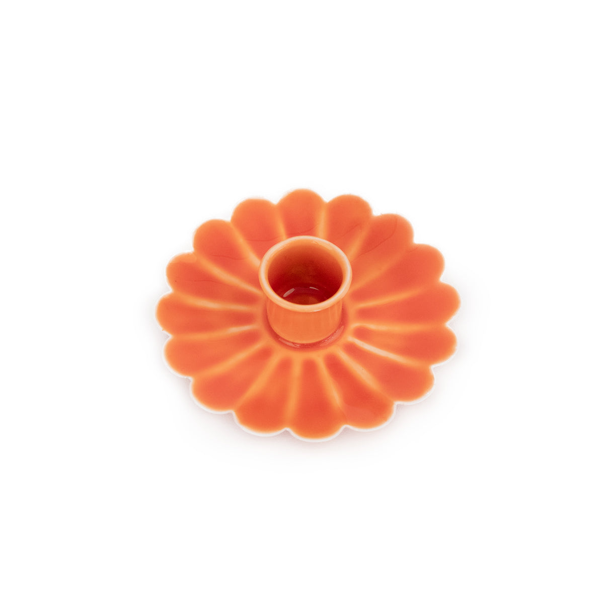 Orange Floral Candleholder