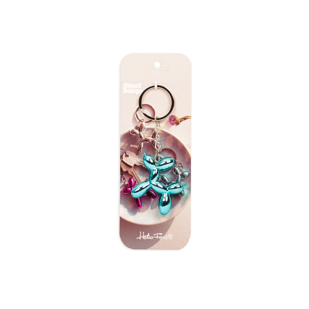 Metallic Puppy Keychain