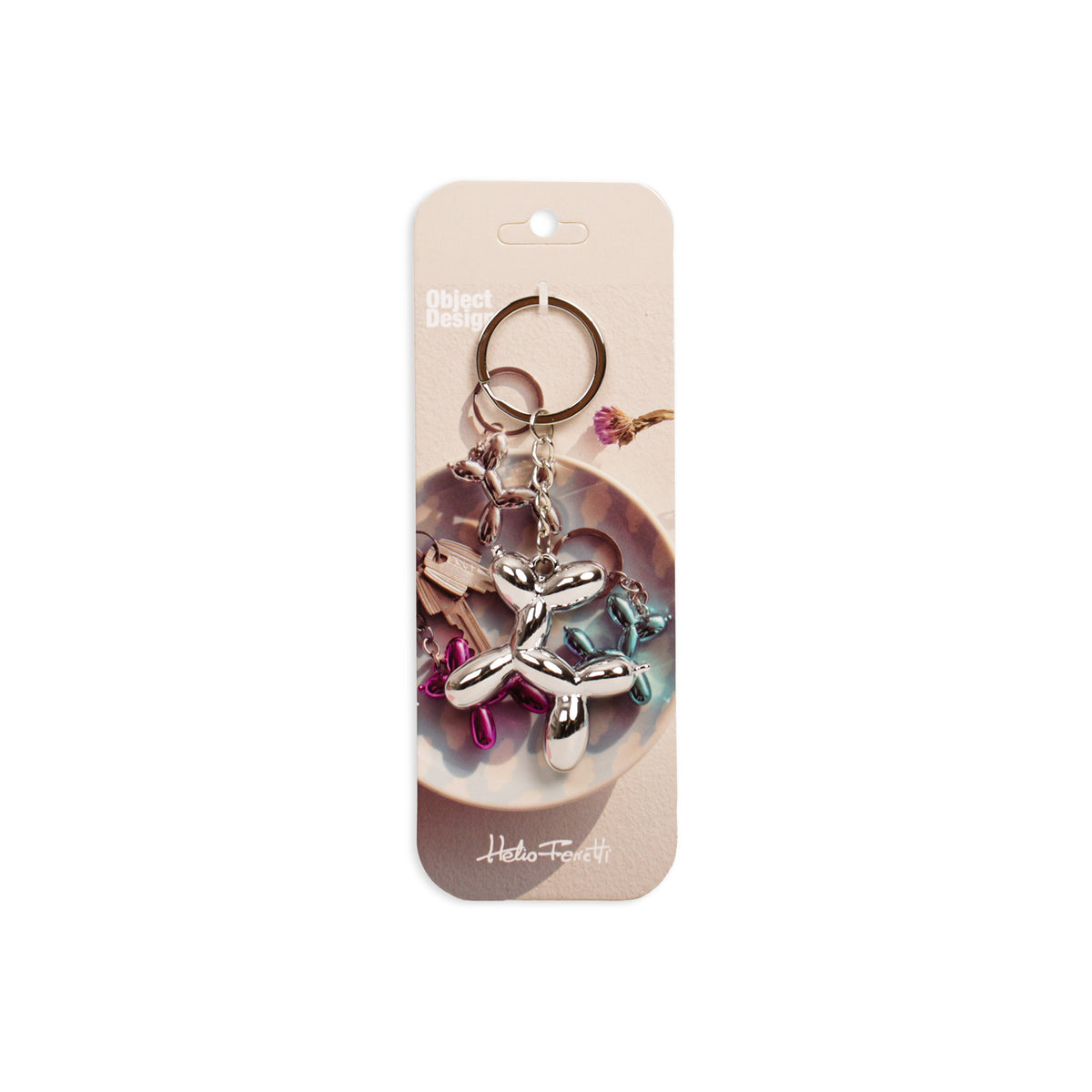 Metallic Puppy Keychain