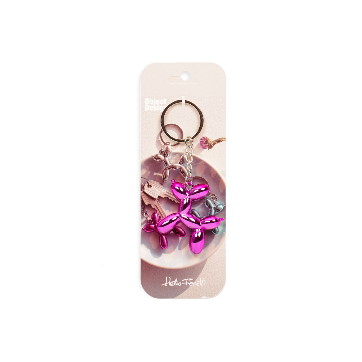 Metallic Puppy Keychain
