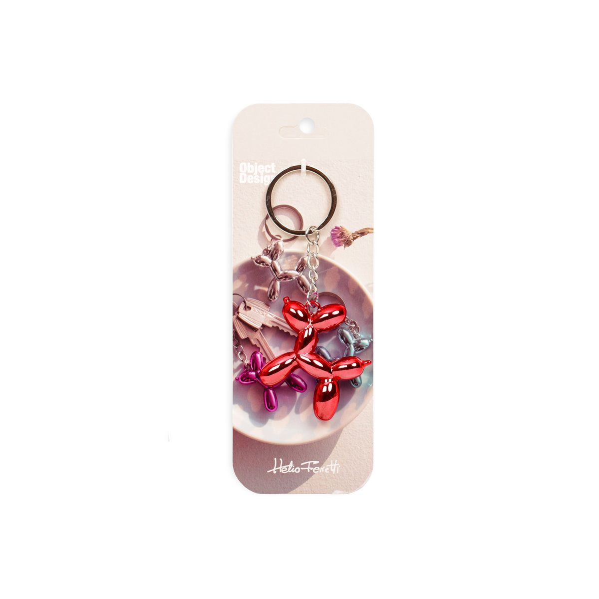 Metallic Puppy Keychain