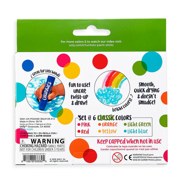 Chunkies Paint Sticks Classic Pack Set of 6