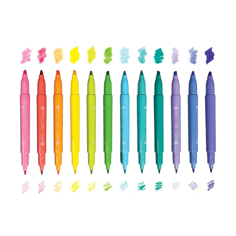 Pastel Hues Dual tip Markers Set of 12