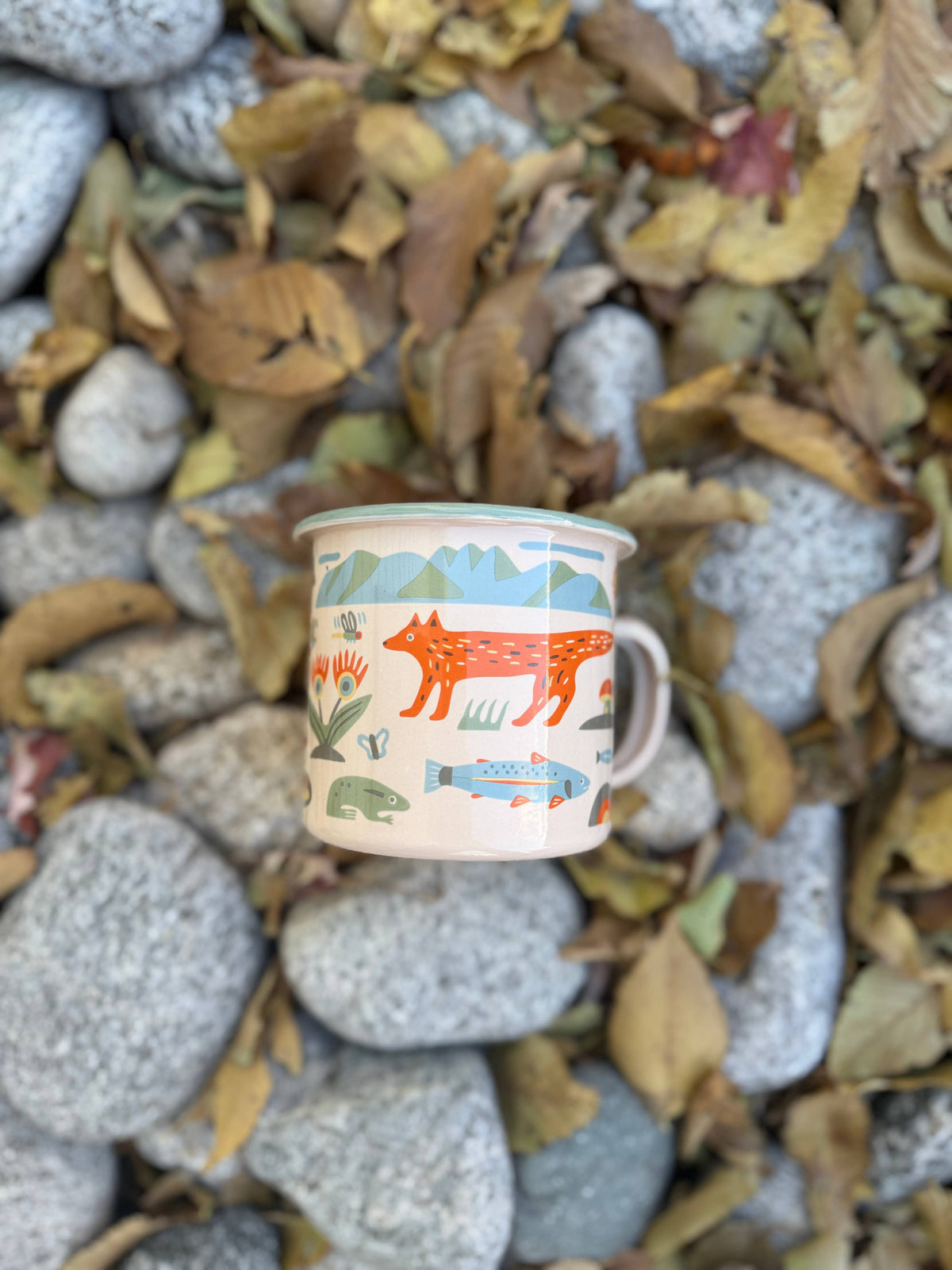 Mountain Stream Enamel Coffee Mug