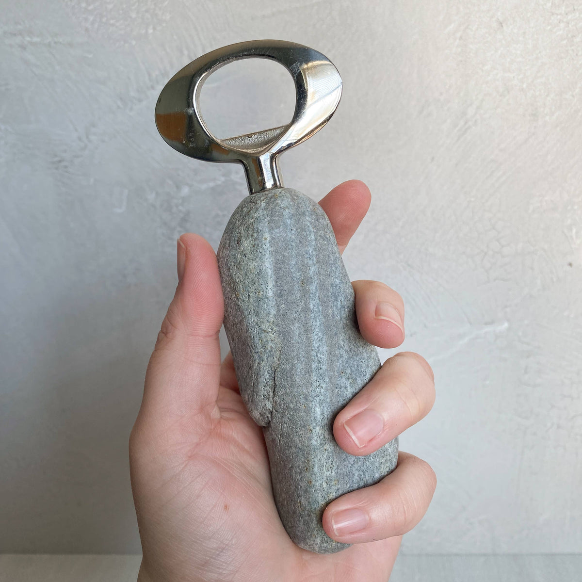 Nature-Inspired Stainless Steel Stone Bottle Opener