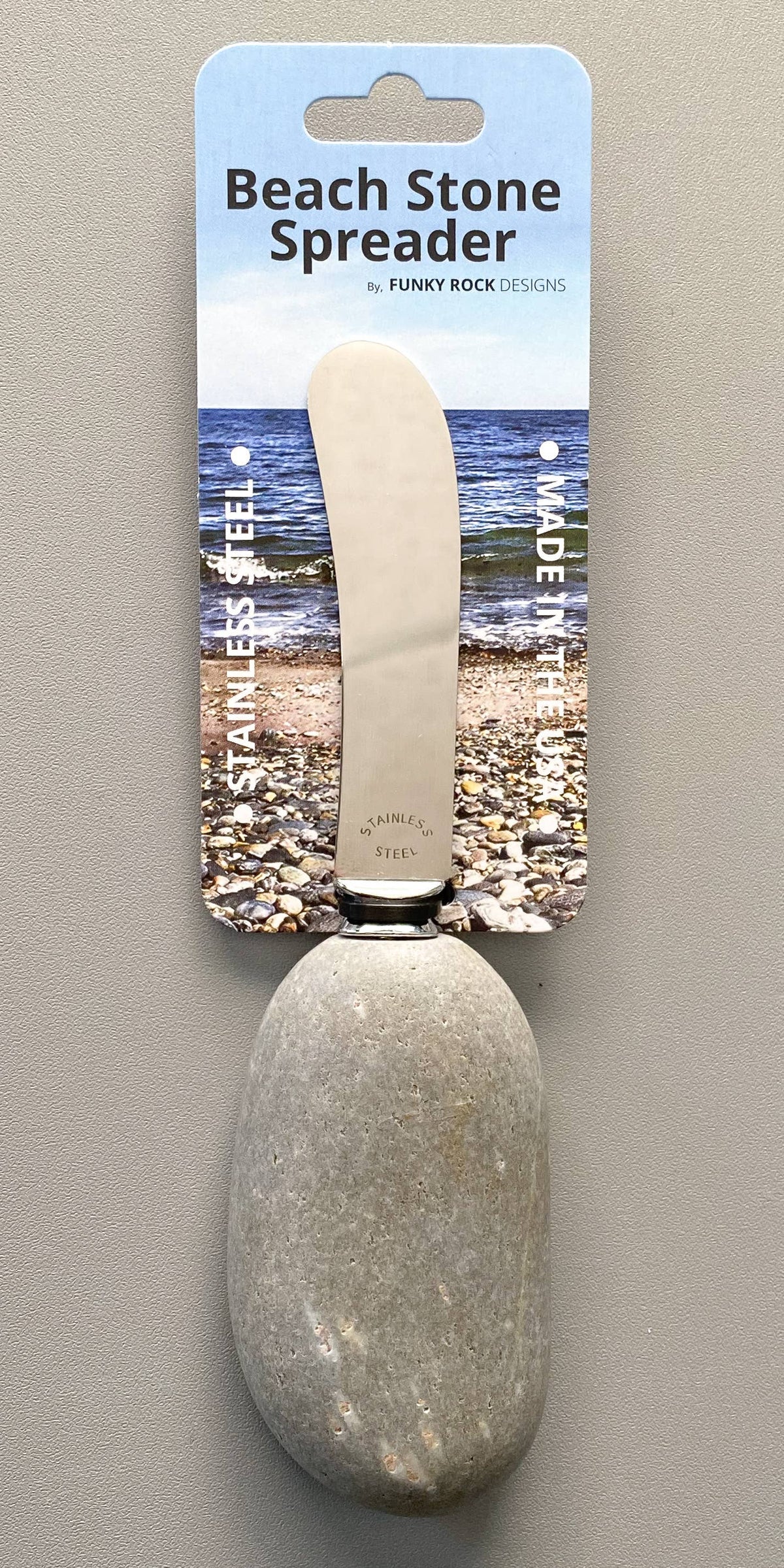 Ergonomic Stone Cheese Spreader
