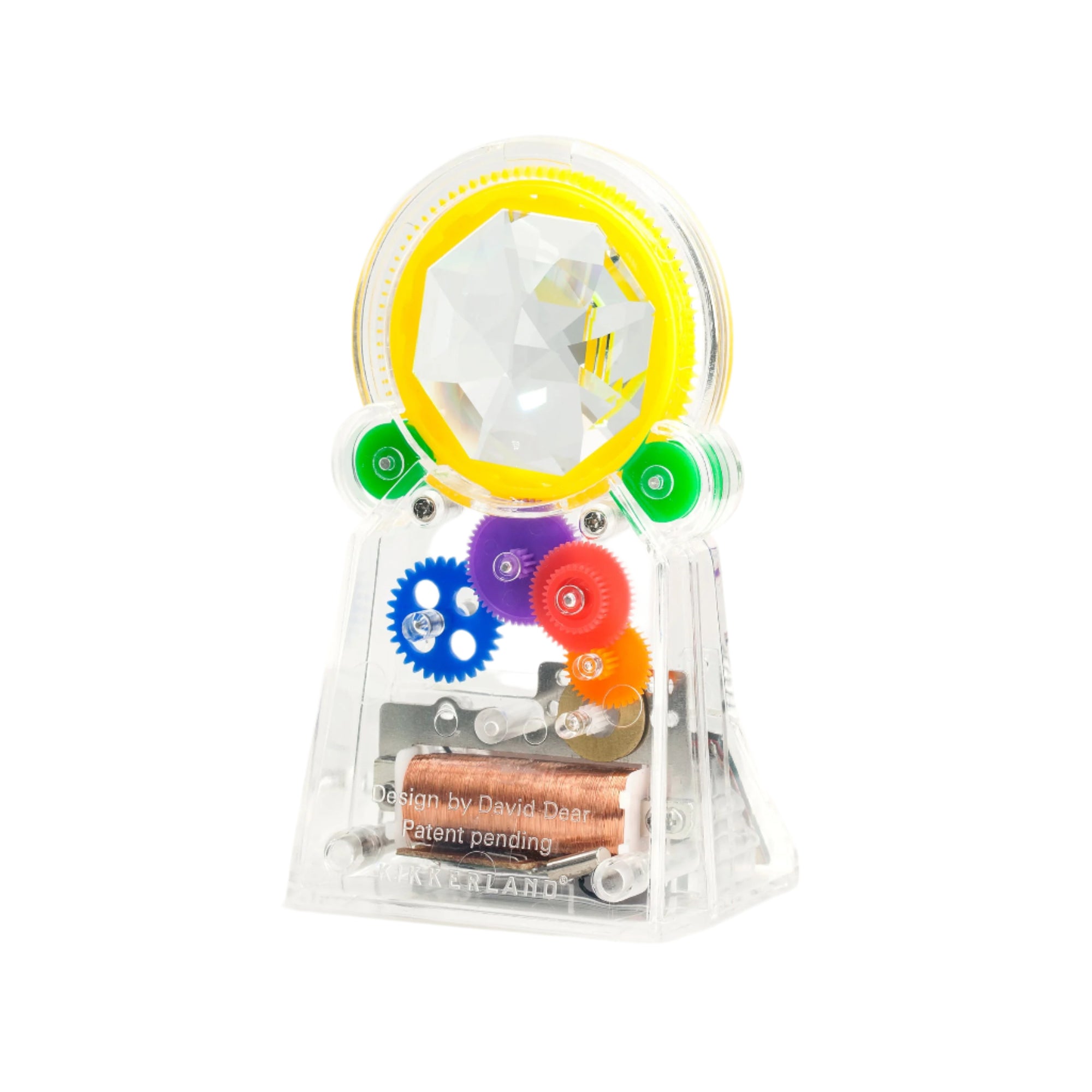 Colorful gear set in clear packaging on a white background
