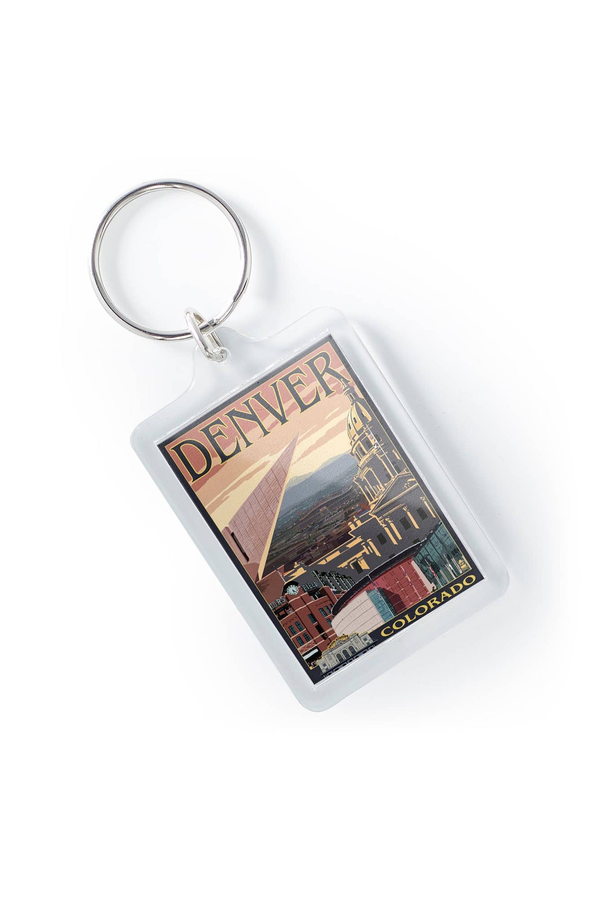 Denver, Colorado, Skyline View Keychain
