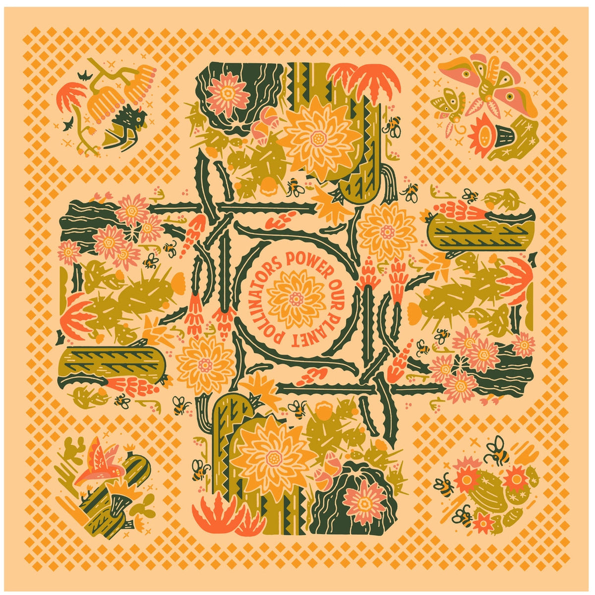 Prickly Pollinators Bandana