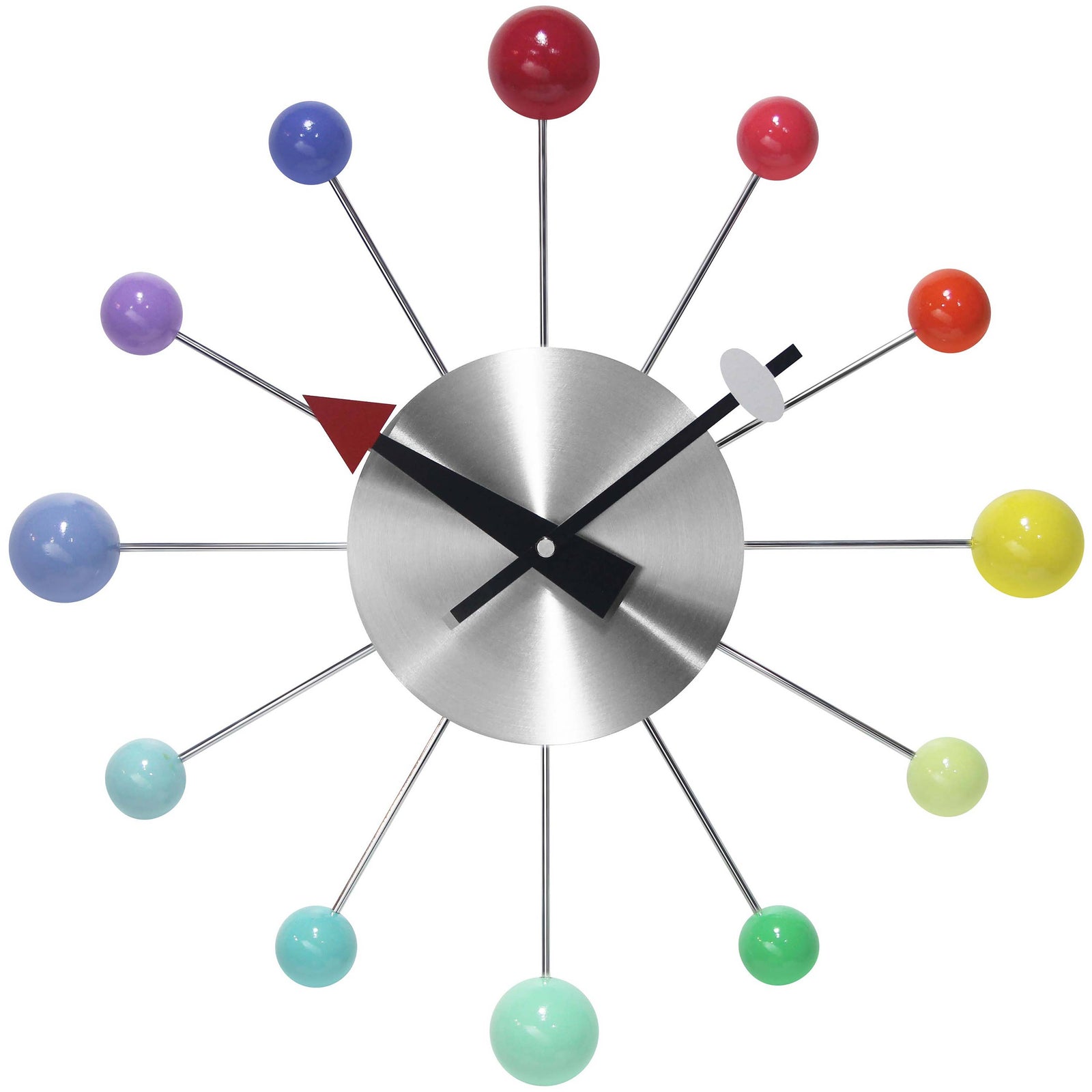 Colorful sphere clock with a white background