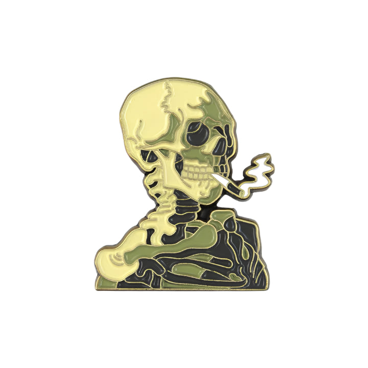 Skull of A Skeleton with Burning Cigarette Pin