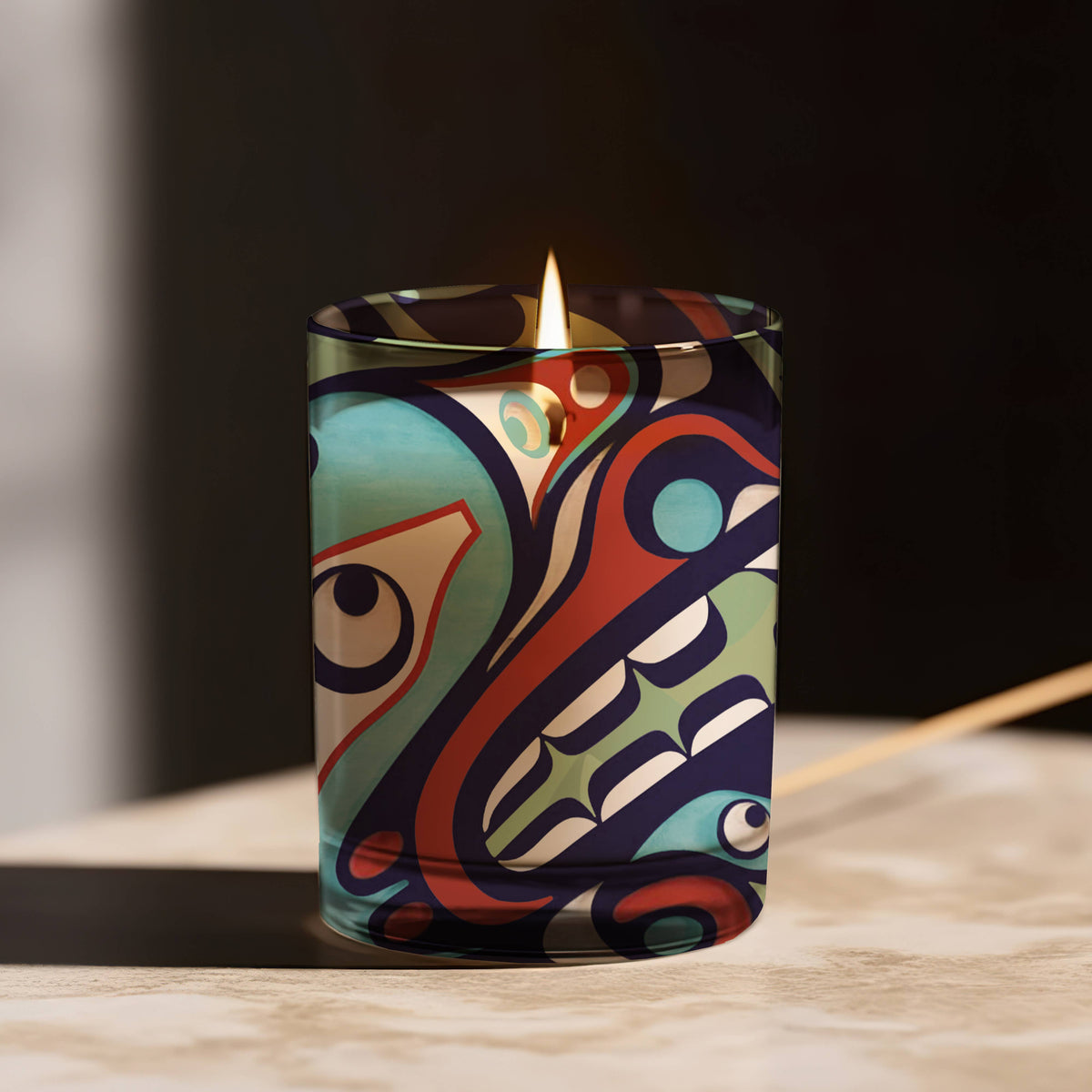 Indigenous Art Essential Oil Candle | Wolf