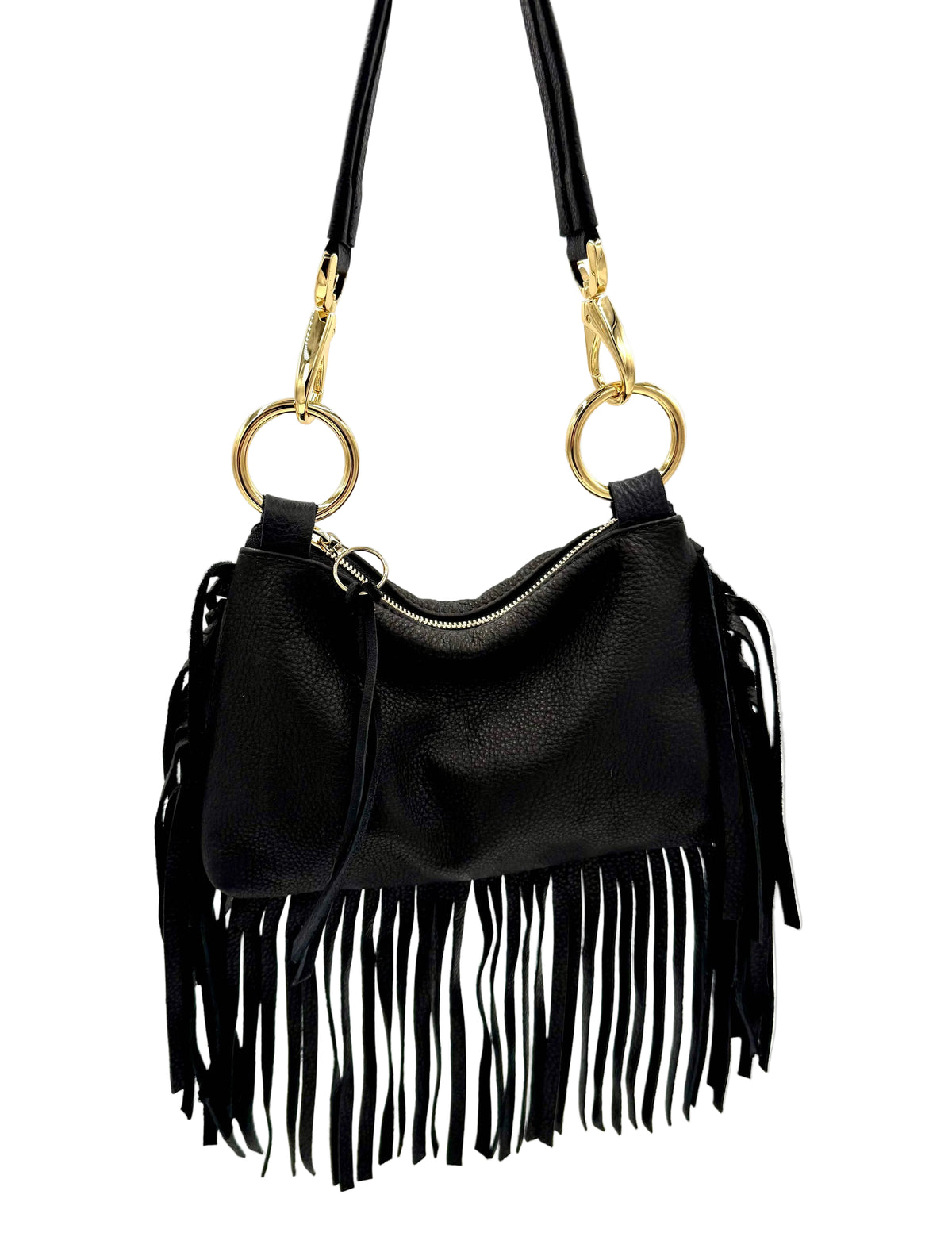 Tina Fringe Bag in Black