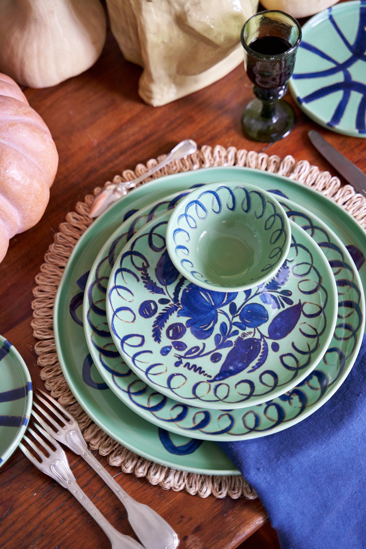 Amalfi Pasta Bowl Green - 9.1" Diameter
