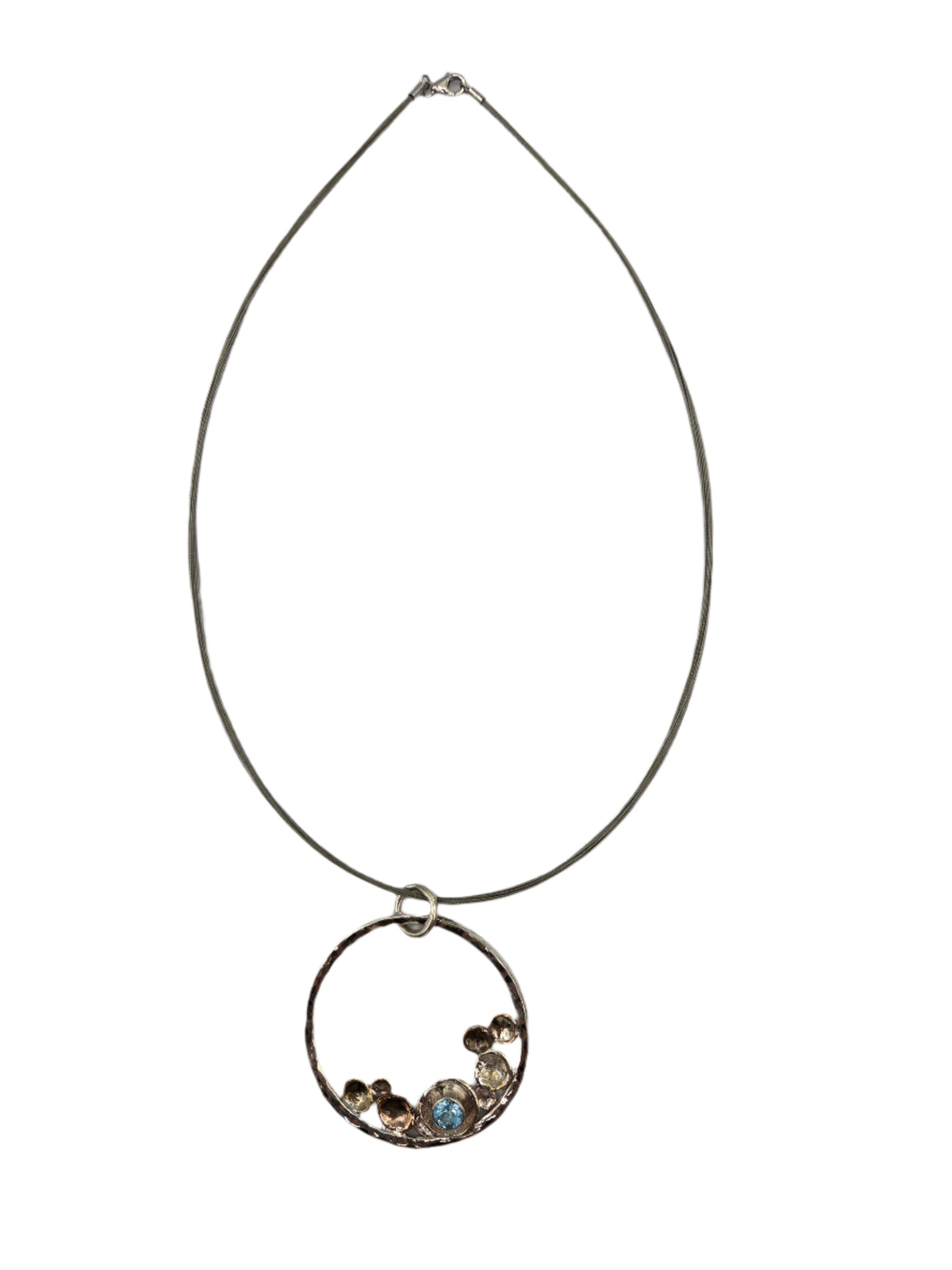 Pebbles On The Beach With Blue Topaz Necklace