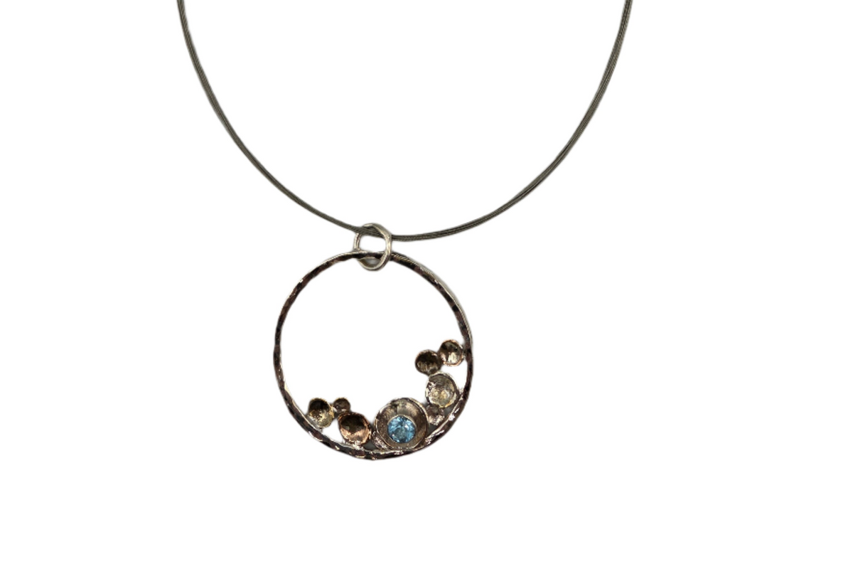 Pebbles On The Beach With Blue Topaz Necklace