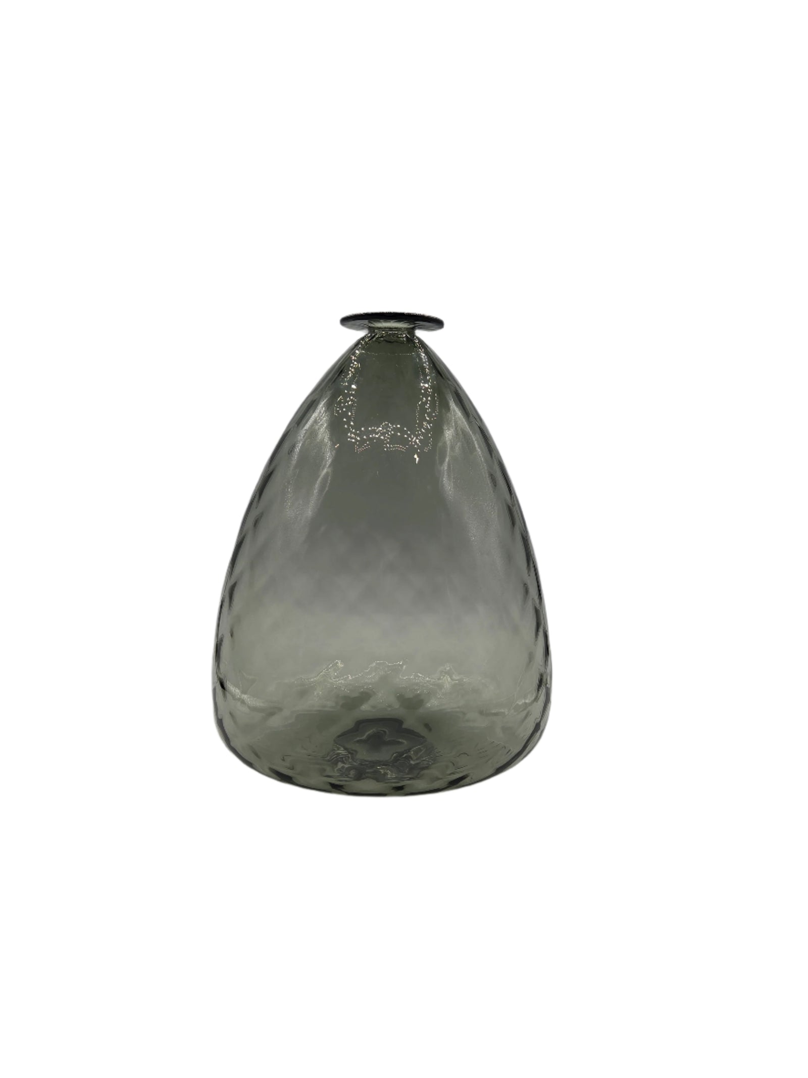 Grey glass tall bottle vase