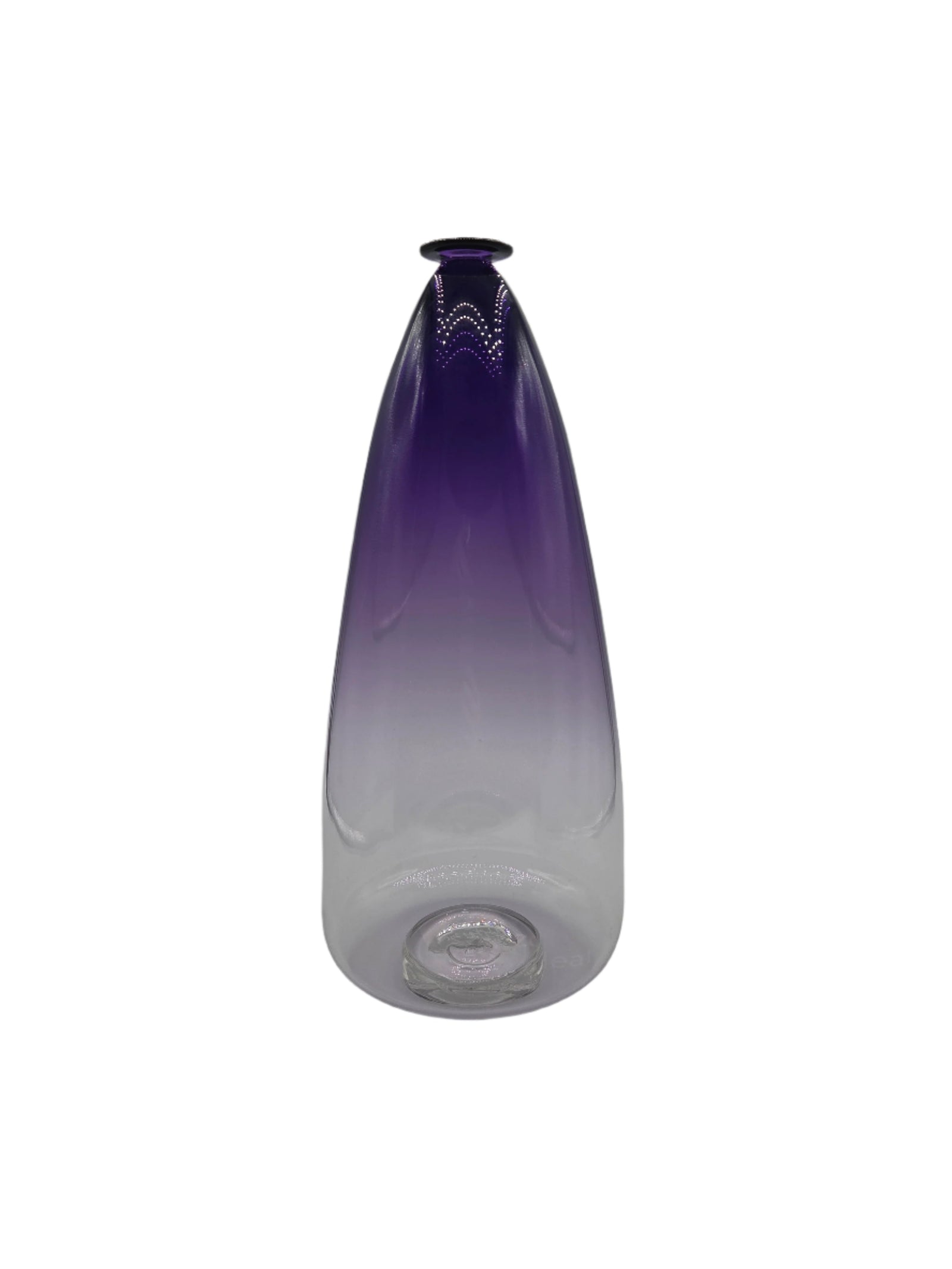 Purple glass tall bottle vase