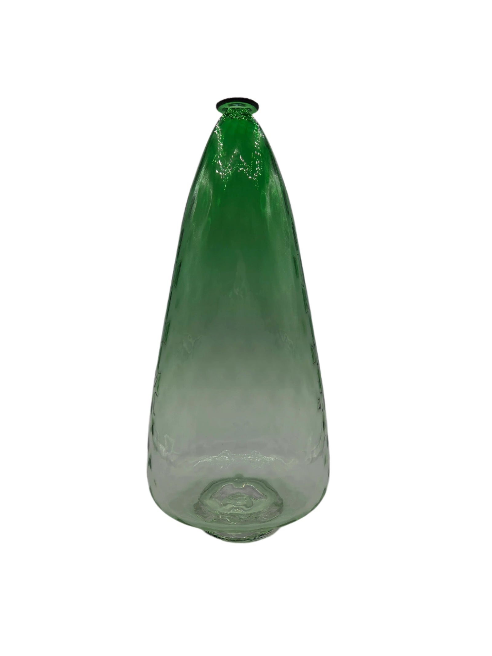 Green glass tall bottle vase