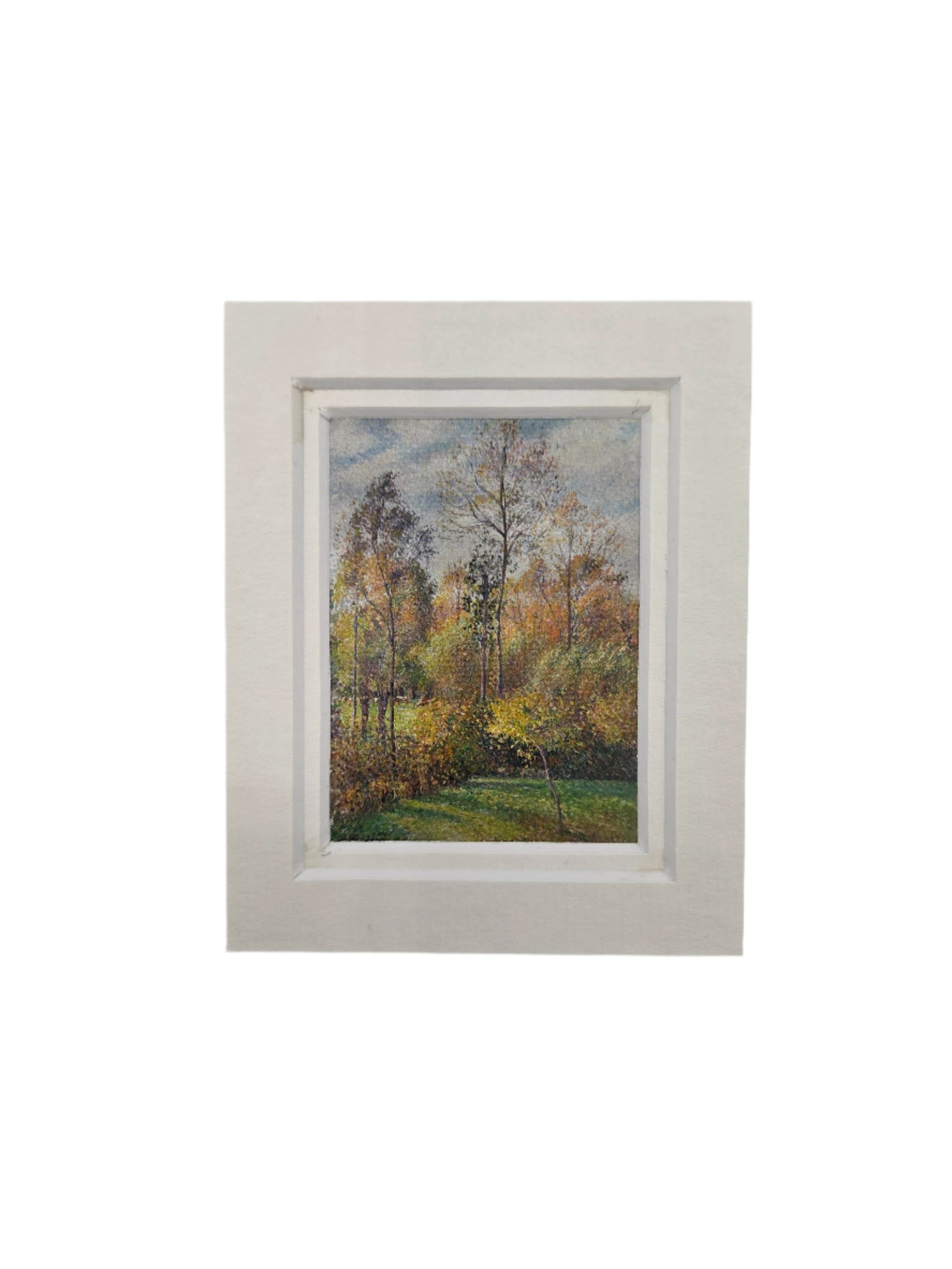 Framed artwork magnet with Pissarro's Autumn Poplars
