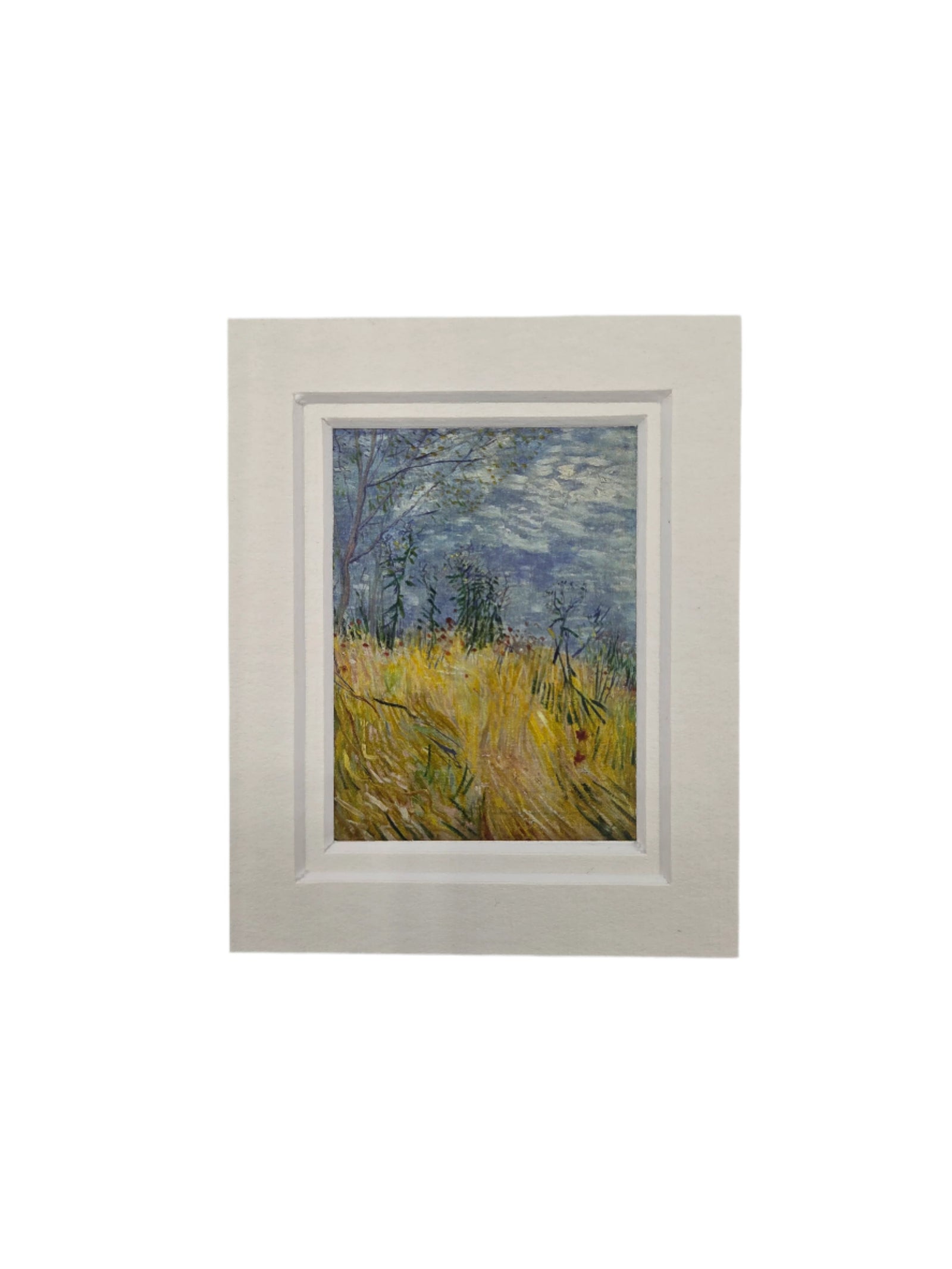 Framed artwork magnet with van gogh's wheatfield painting