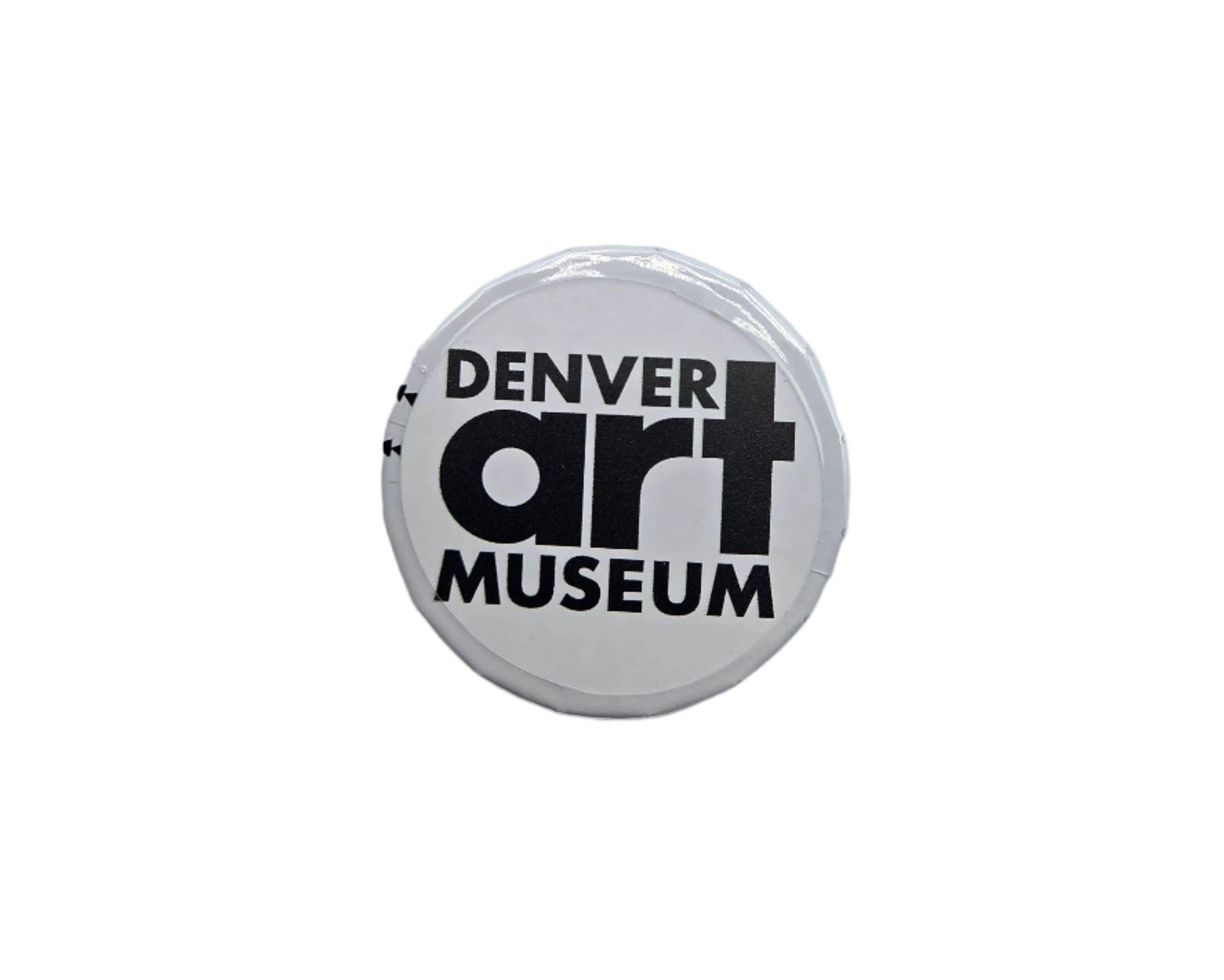 Mint Tin with 'Denver Art Museum' black text on a white tin