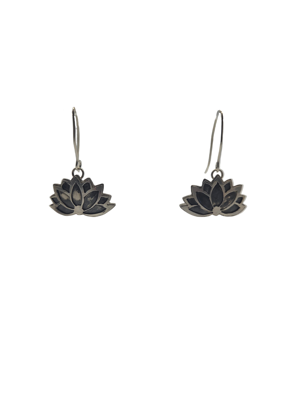 Silver Lotus Earrings