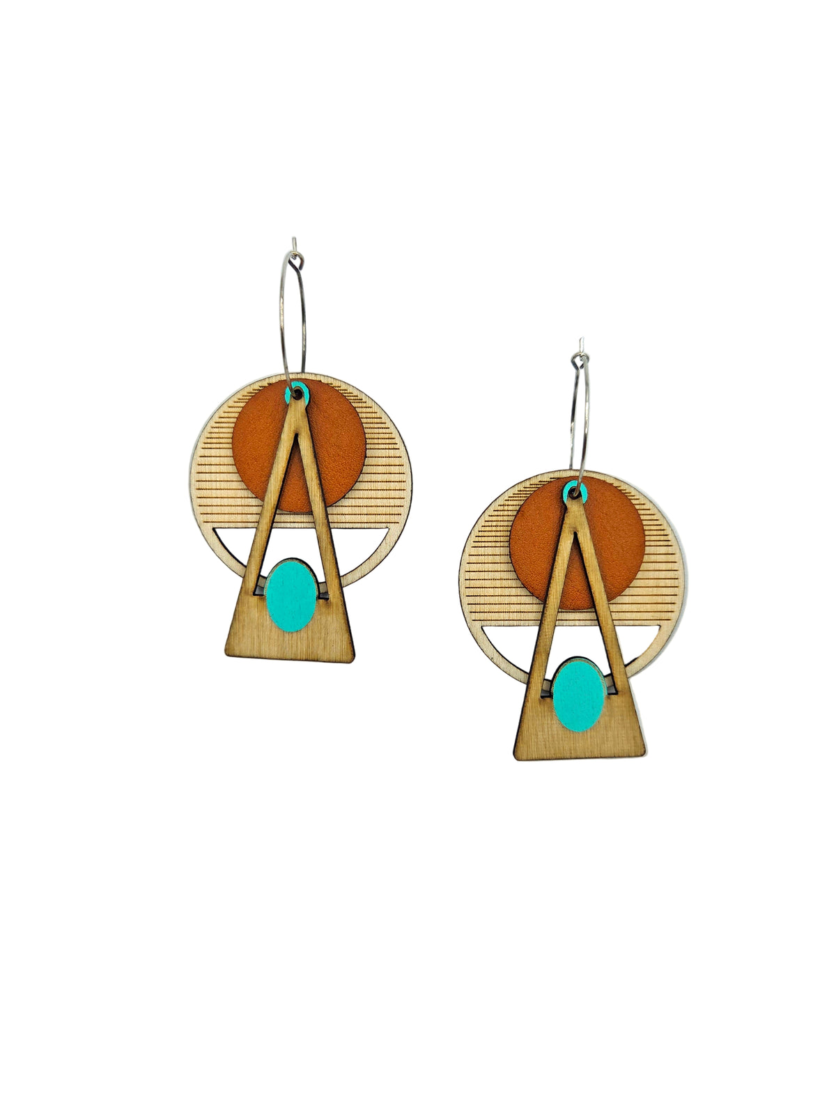Architectural Earrings: Deco Brown