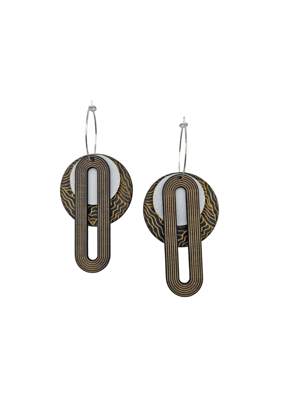 Architectural Earrings: B&amp;W Linework